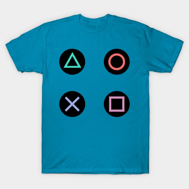 Play with Playstation Controller Buttons T-Shirt by XOOXOO